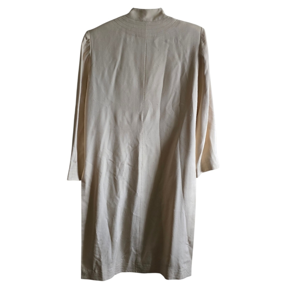 Vintage Tom and Linda Platt Ivory Silk Duster Coat (or longline jacket) - Picture 6 of 7